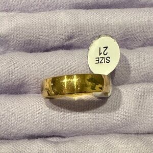 Mens Stainless Steel Gold Toned Ring Size 21